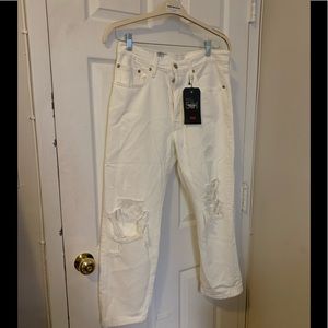 Levi’s Premium 501 Original Cropped White Jeans